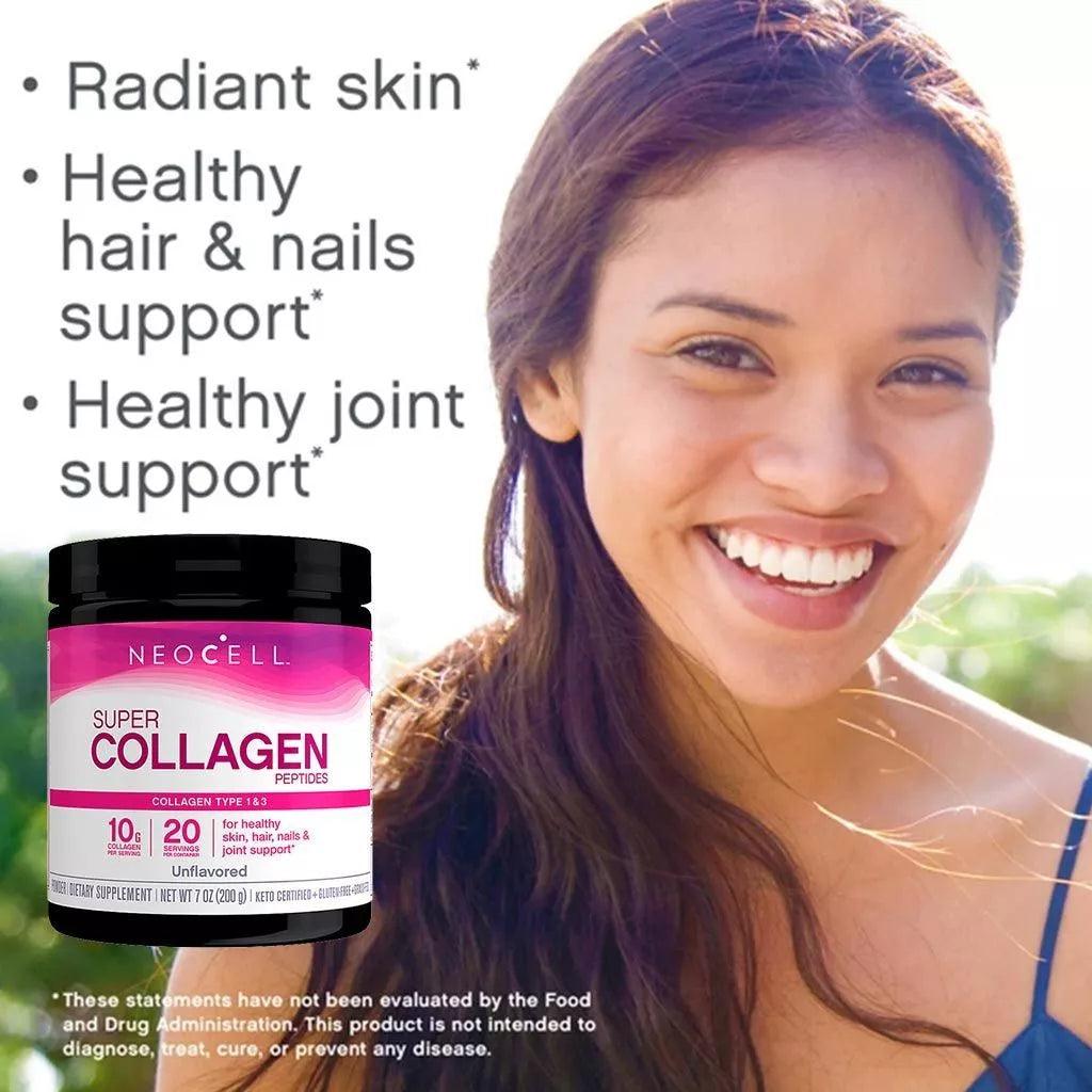 NeoCell Super Collagen Powder For Healthy Skin, Hair, Nails & Joint Support, Unflavoured 200 g - Wellness Shoppee