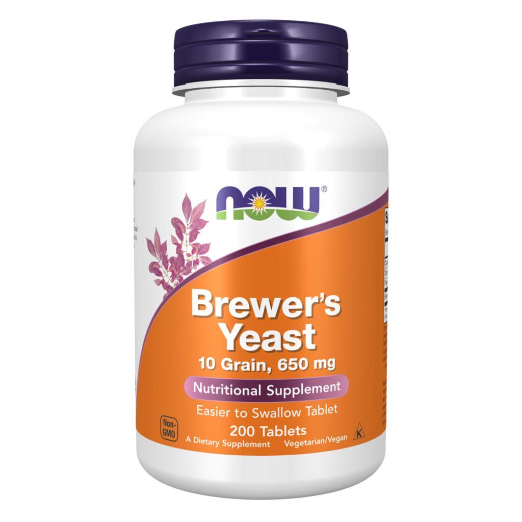 Now Brewer's Yeast 650mg Tablets Nutritional Supplement For Healthy Digestion, Pack of 200's - Wellness Shoppee