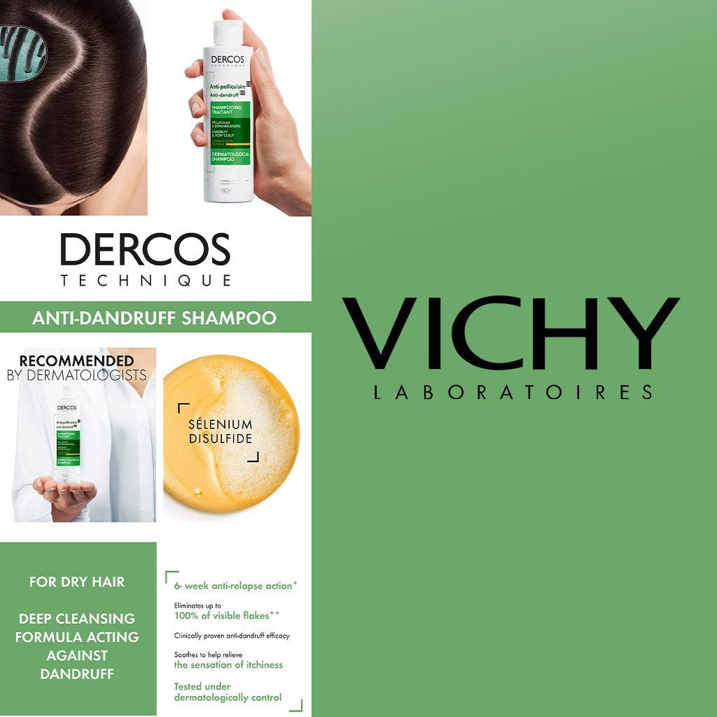 Vichy Dercos Anti-Dandruff Dry Hair Shampoo 200 ml - Wellness Shoppee