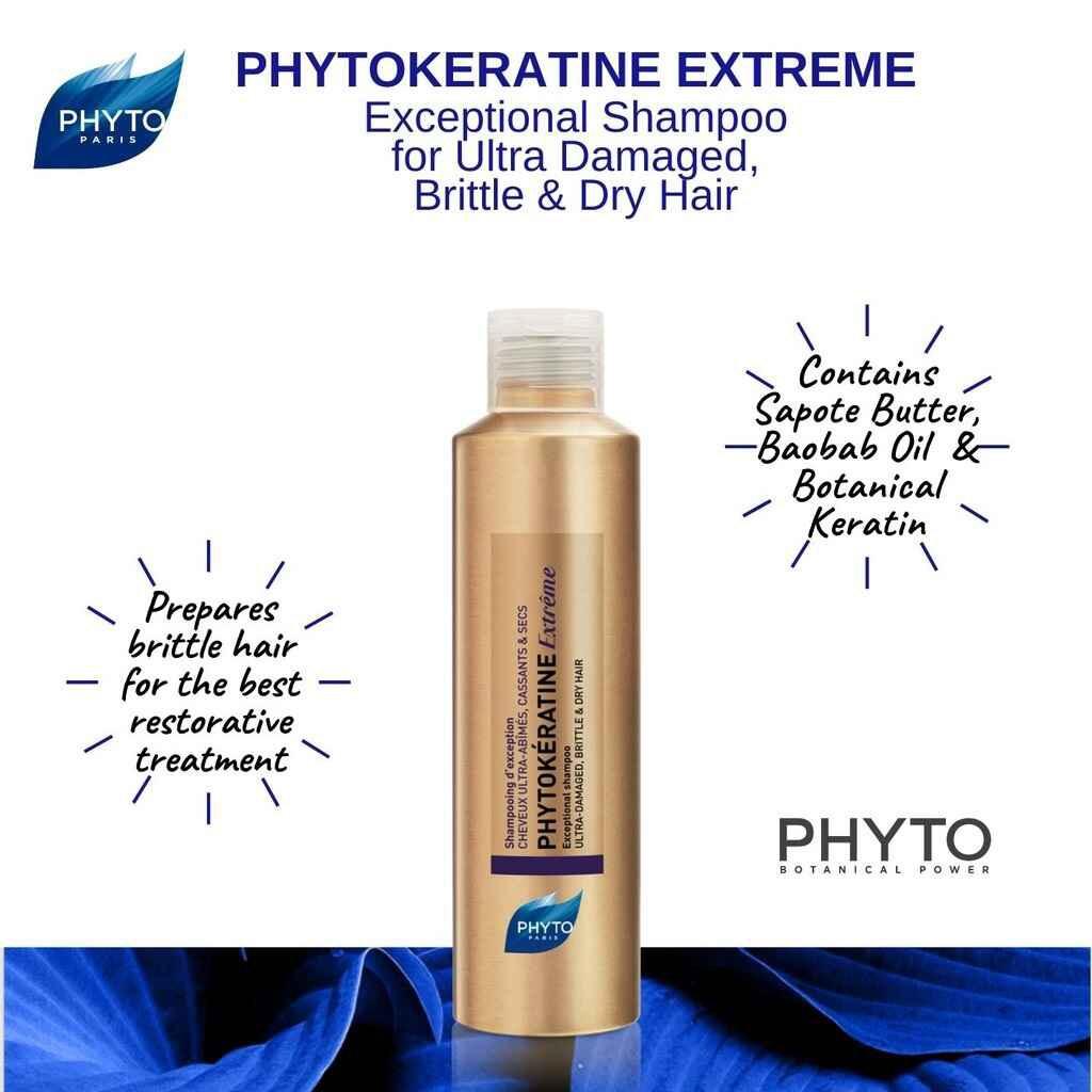 Phyto Phytokeratine Extreme Exceptional Shampoo For Damaged, Brittle & Dry Hair 200ml - Wellness Shoppee