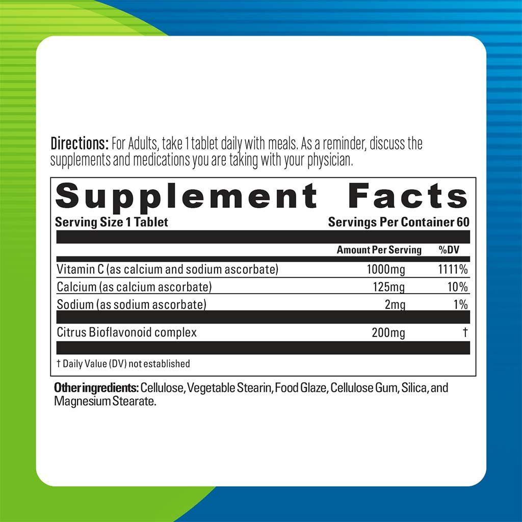 Blueberry Naturals Buffered Quick C 1000 mg Tablets 60's - Wellness Shoppee