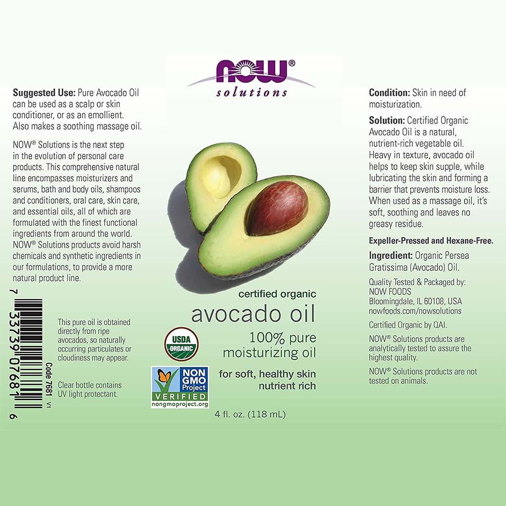 Now Solutions Avocado Moisturizing Oil For Skin & Hair 118ml - Wellness Shoppee