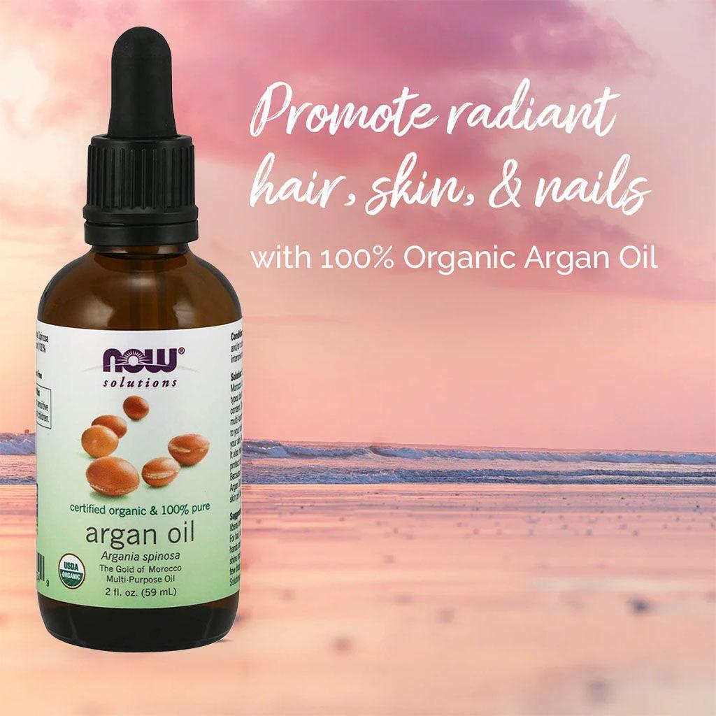 Now Solutions 100% Pure Organic Argan Oil For Dry Skin, Scalp & Hair 59ml - Wellness Shoppee