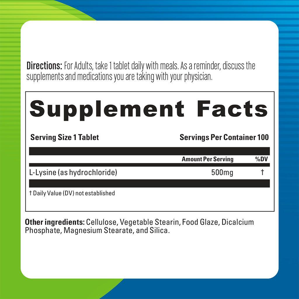 Blueberry Naturals L-Lysine 500mg Tablet 100's - Wellness Shoppee