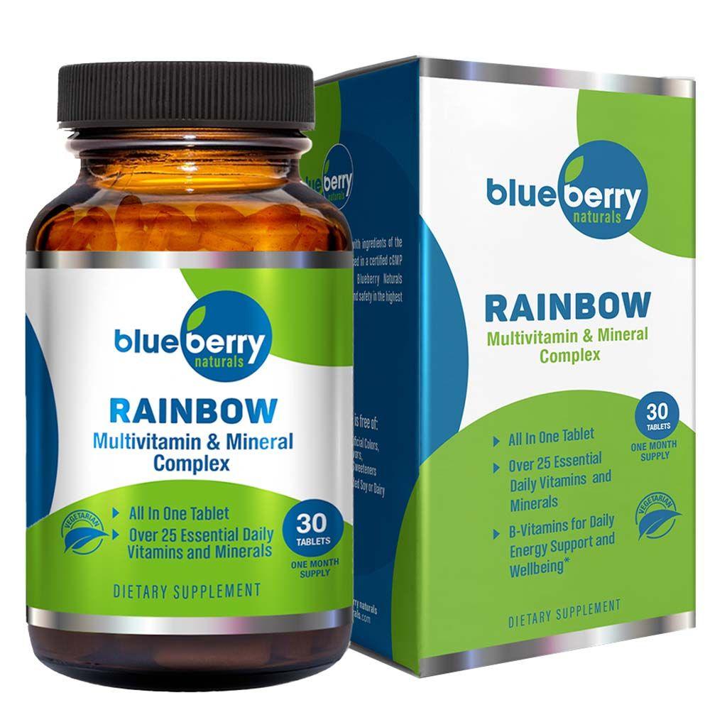 Blueberry Naturals Rainbow Multivitamin & Mineral Supplement Tablets For Adults, Pack of 30's - Wellness Shoppee