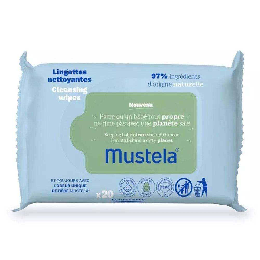 Mustela Baby Cleansing Wipes, Packs of 20's - Wellness Shoppee