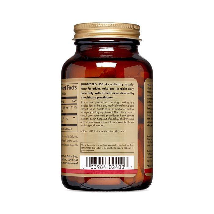 Solgar Vitamin C 1000mg With Rose Hips Tablets 100's - Wellness Shoppee