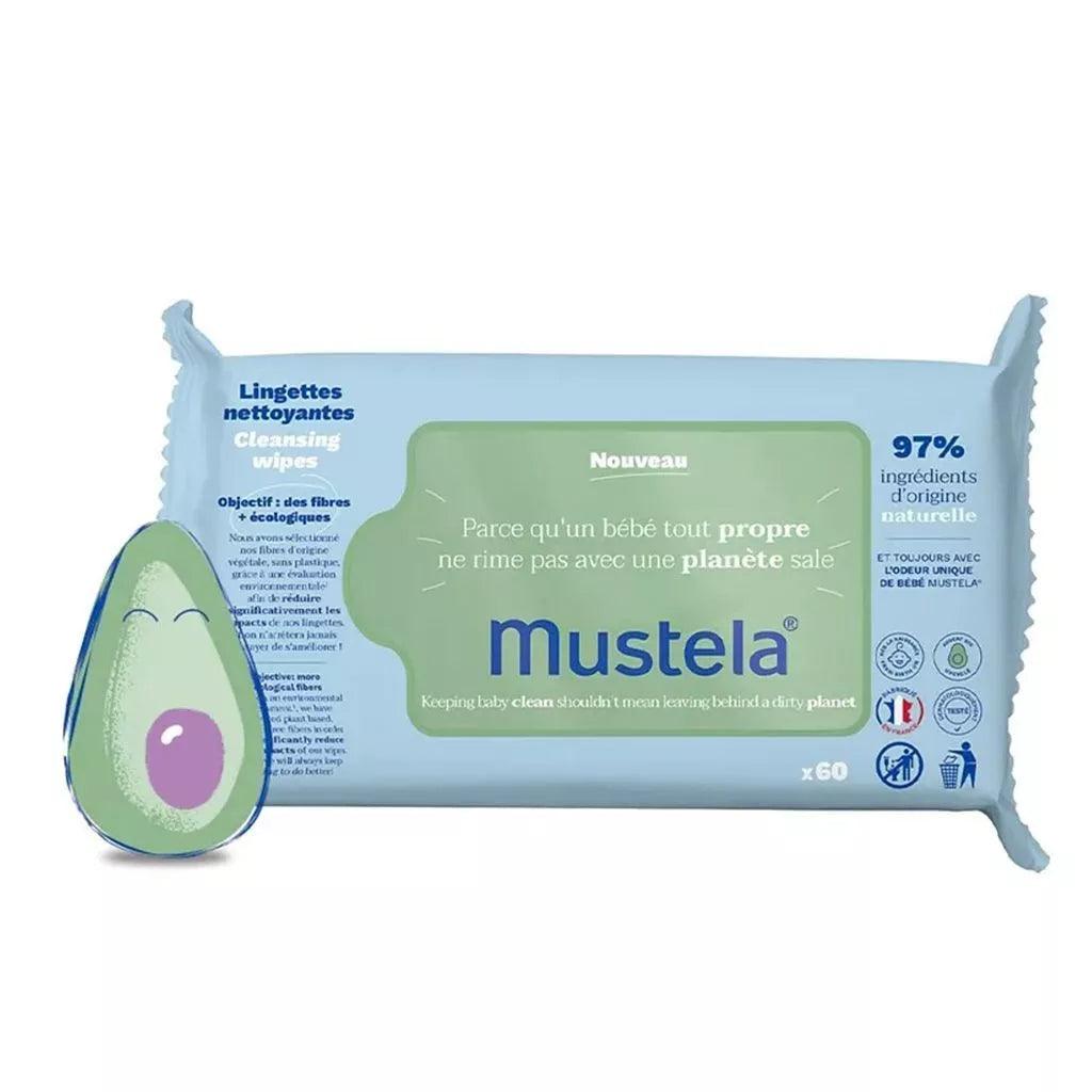 Mustela Baby Cleansing Wipes, Packs of 60's - Wellness Shoppee