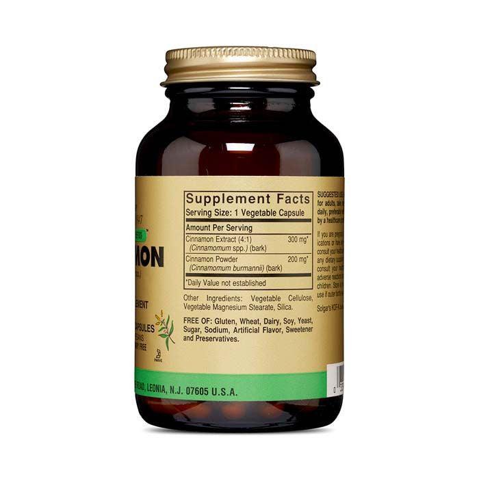 Solgar Full Potency Cinnamon Vegetable Capsule 100's - Wellness Shoppee