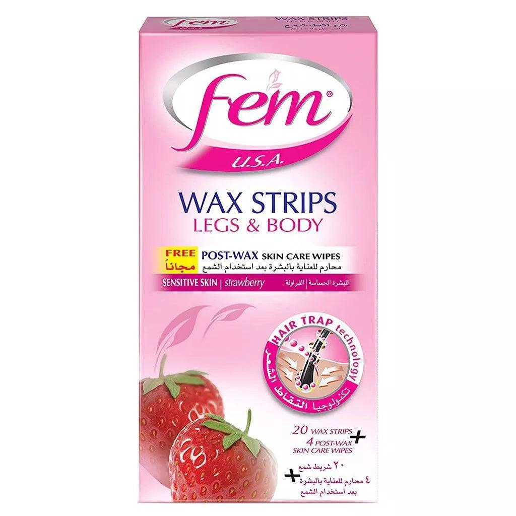 Fem USA Body Wax Strips Sensitive Skin 20's - Wellness Shoppee