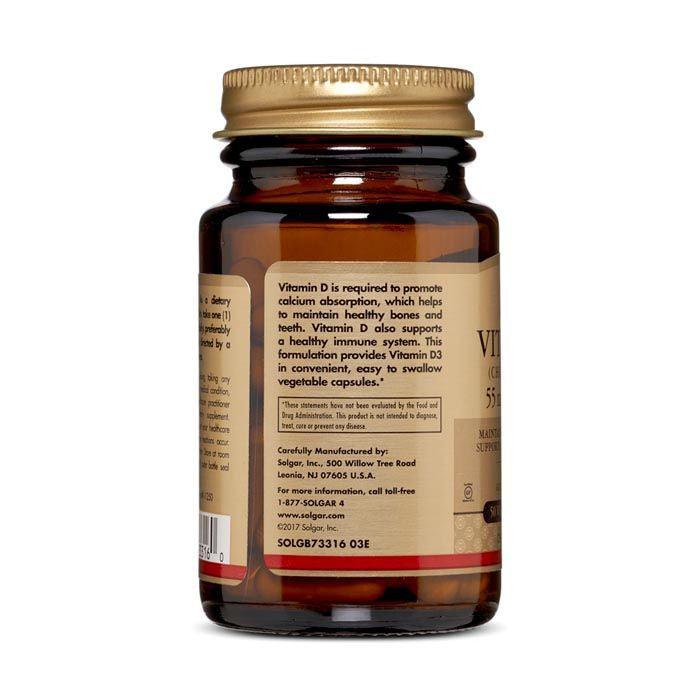 Solgar Vitamin D3 2200iu Vegetable Capsule 50's - Wellness Shoppee