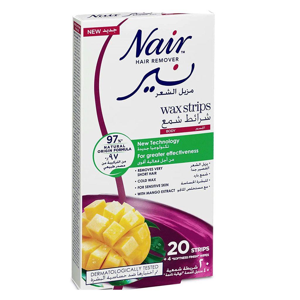 Nair Hair Remover Body Wax Strips With Mango Extracts, Pack of 20's - Wellness Shoppee