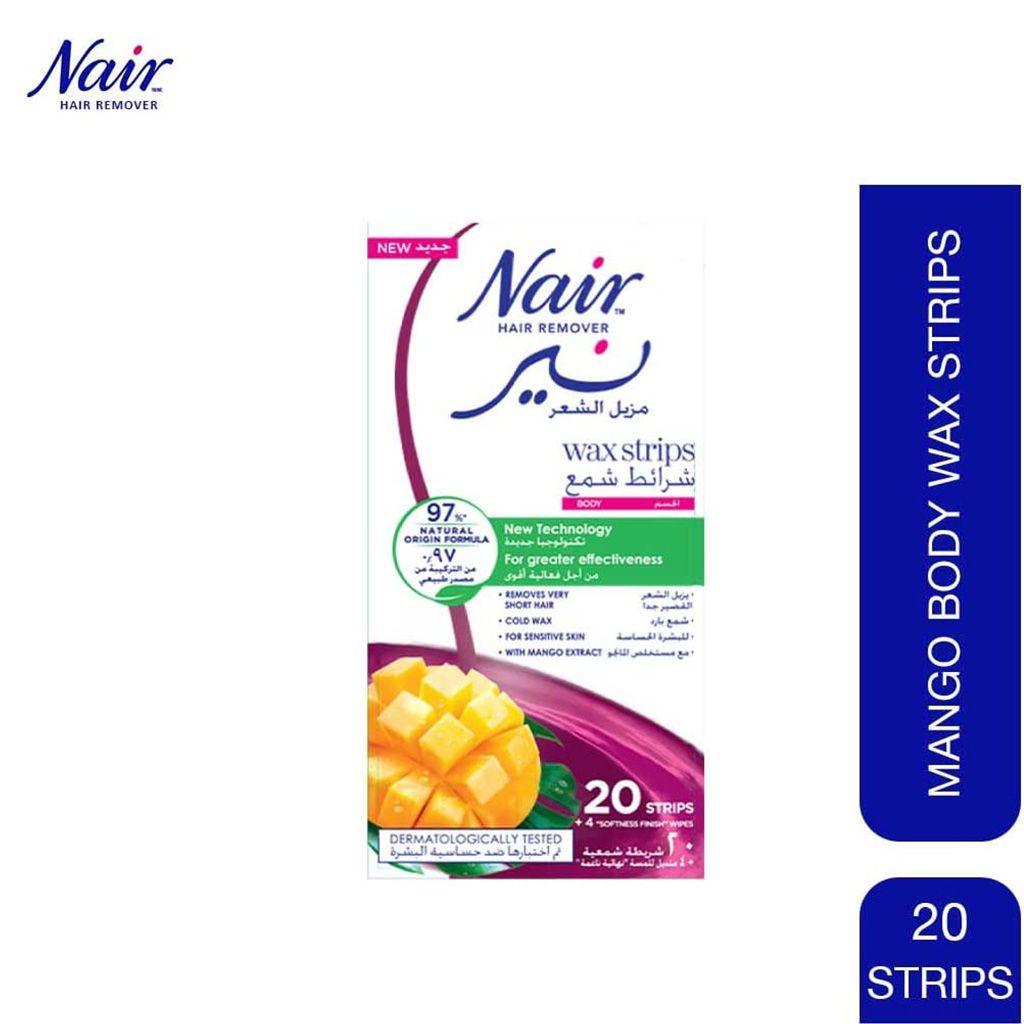 Nair Hair Remover Body Wax Strips With Mango Extracts, Pack of 20's - Wellness Shoppee