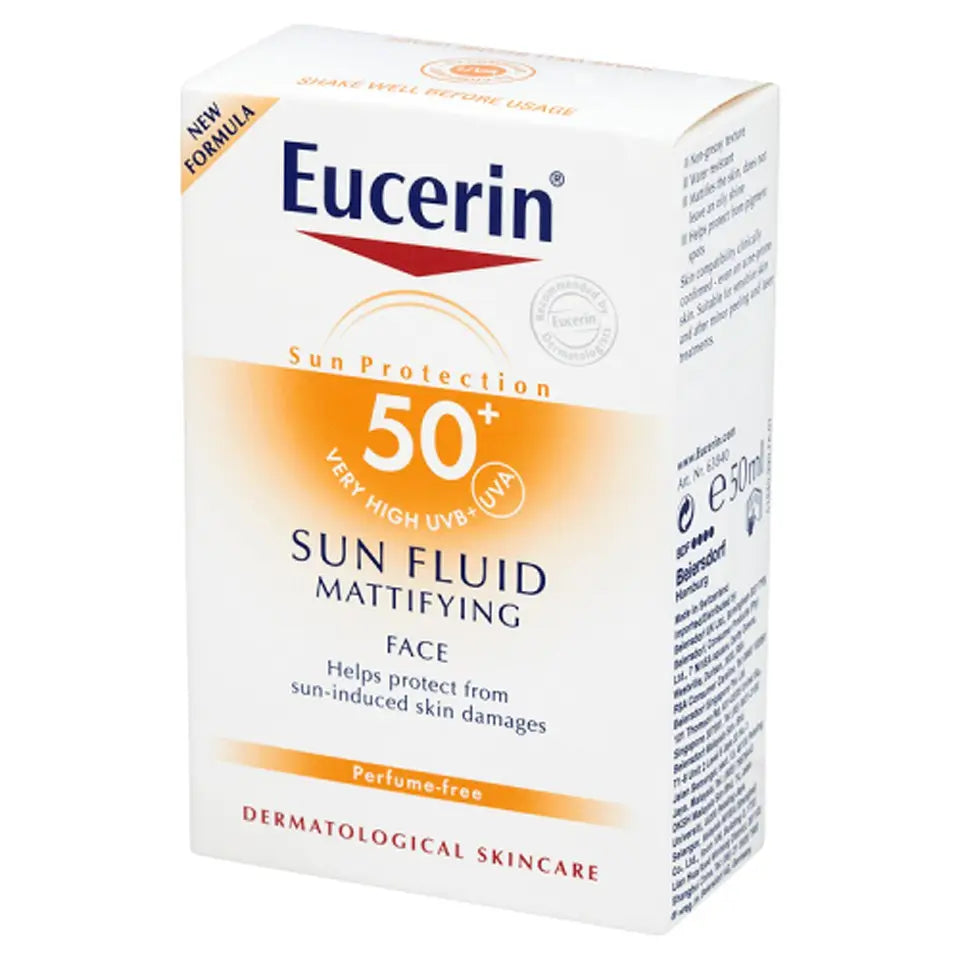 Eucerin® Sun Protection Sun Fluid Mattifying Face SPF50+ Very High (50ml) - Wellness Shoppee