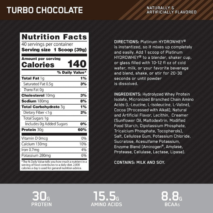 Optimum Nutrition Hydrowhey Platinum 3.5 lb Chocolate