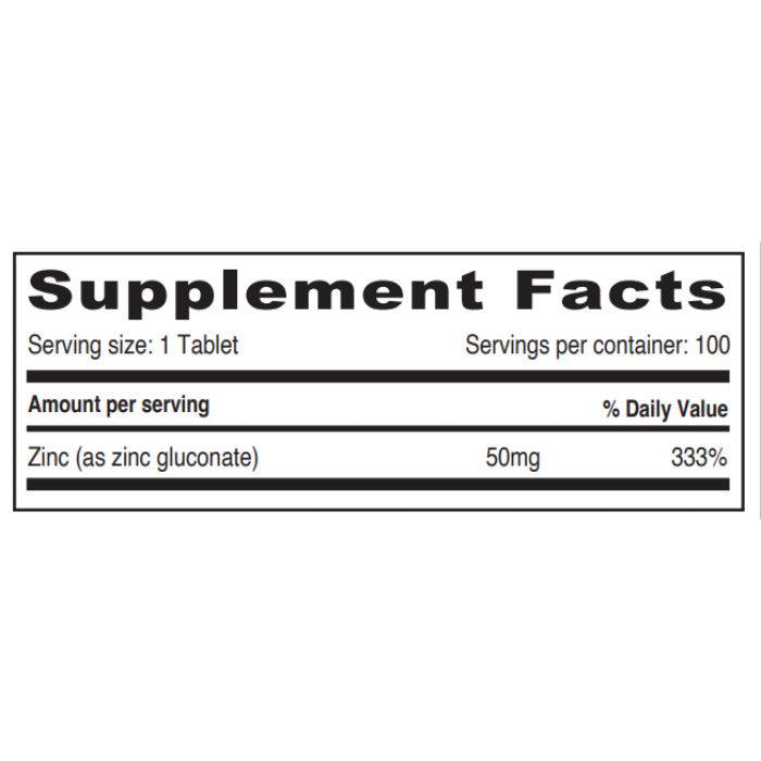 Sunshine Nutrition Zinc 50 mg 100 Tablets - Wellness Shoppee