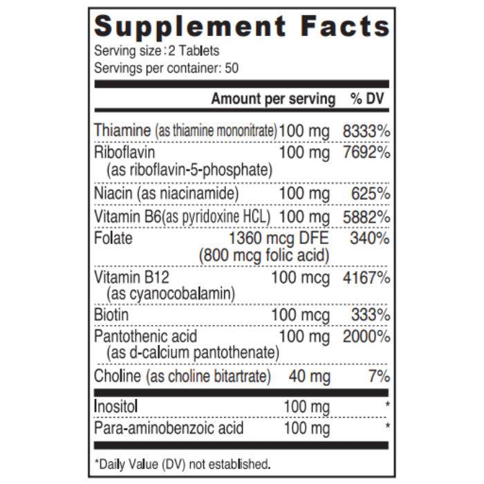 Sunshine Nutrition B-Complex 100 Tablets - Wellness Shoppee