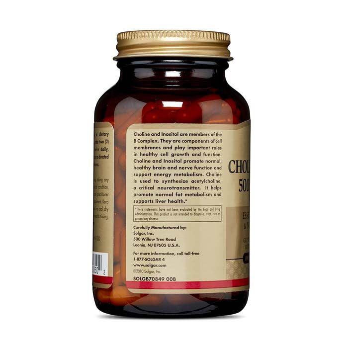 Solgar Choline/Inositol 500mg/500 mg Vegetable Capsules 100's - Wellness Shoppee
