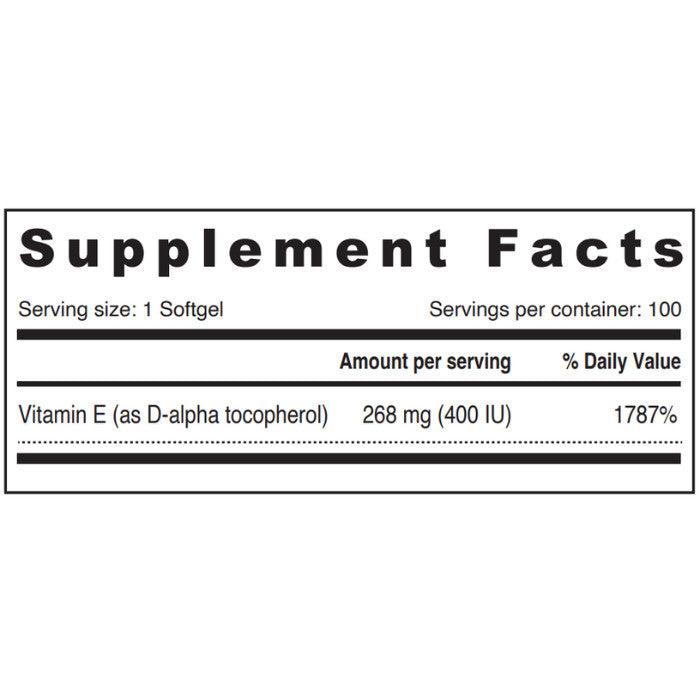 Sunshine Nutrition Natural Vitamin E 400 iu 100 Softgels - Wellness Shoppee