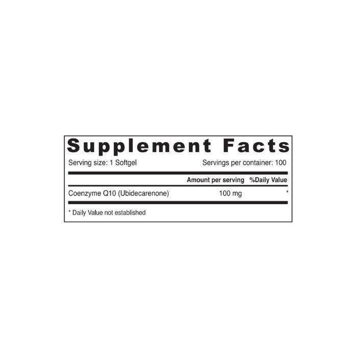 Sunshine Nutrition Coenzyme Q10 100mg 100 Softgels - Wellness Shoppee