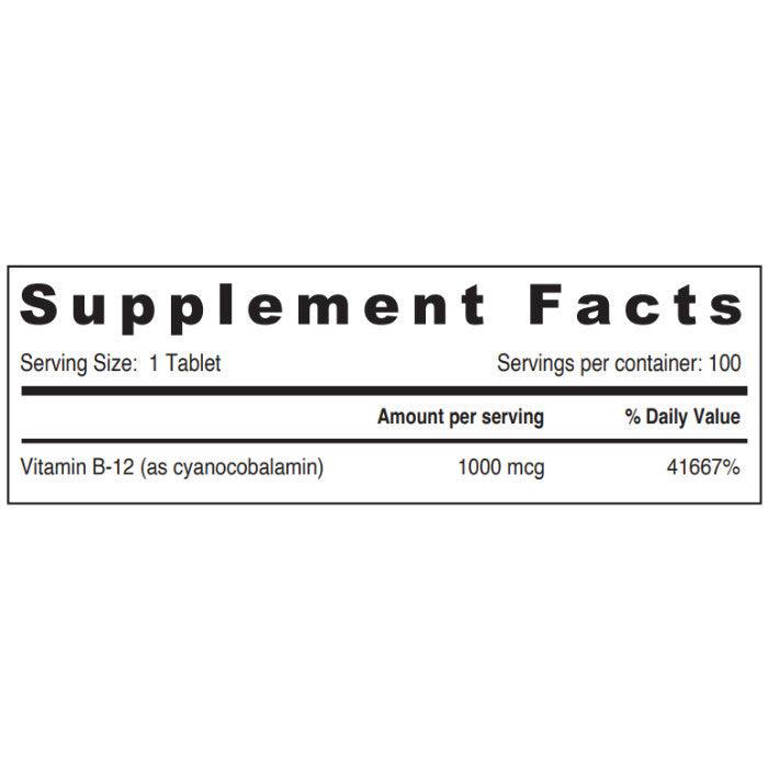 Sunshine Nutrition Vitamin B-12 1000 Mcg 100 Tablets - Wellness Shoppee