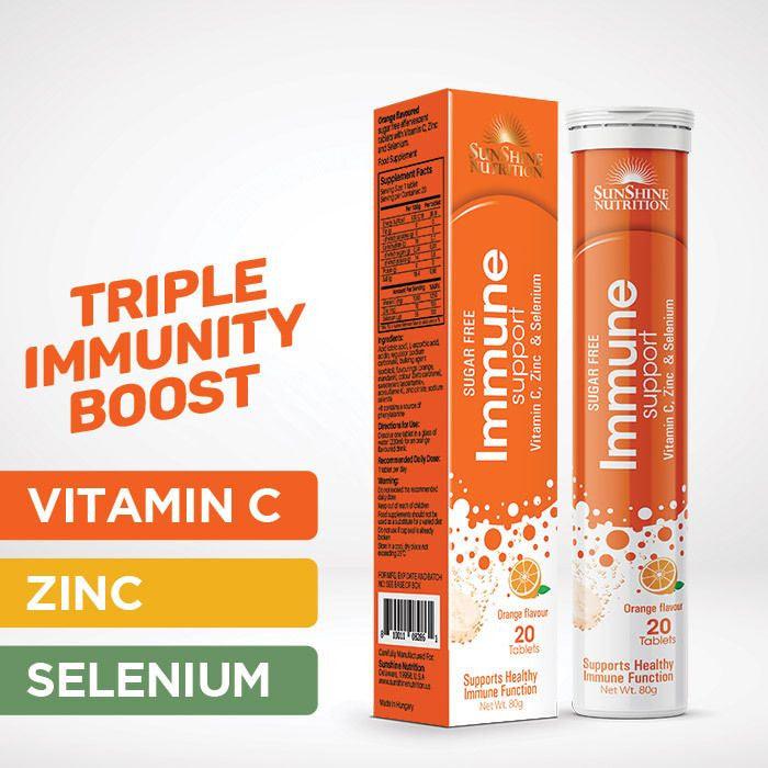 Sunshine Nutrition Immune Support Effervescent Orange Tablets 20's - Wellness Shoppee