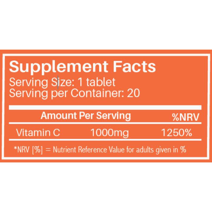 Sunshine Nutrition Vitamin C 1000 mg Effervescent Tablets Lemon 20's - Wellness Shoppee