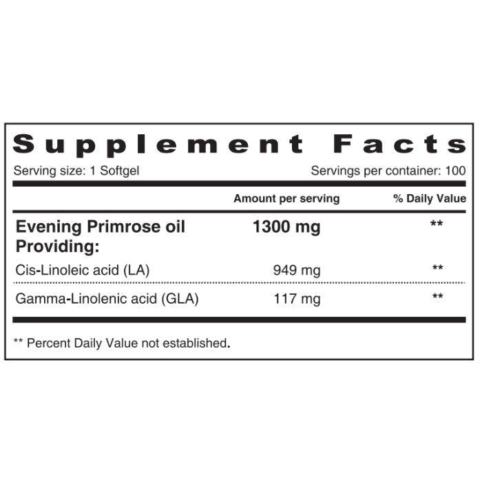 Sunshine Nutrition Evening Primrose Oil 1300mg 100 Softgels - Wellness Shoppee