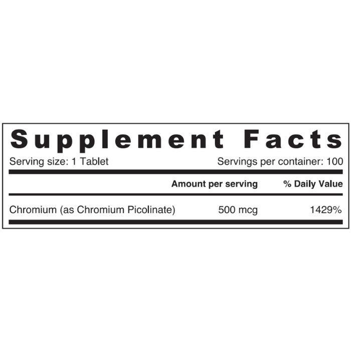 Sunshine Nutrition Chromium Picolinate 500mcg Tablets 100's - Wellness Shoppee