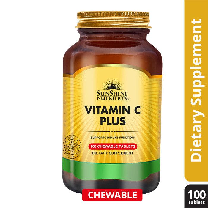 Sunshine Nutrition Vitamin C Plus Chewable Tablet 100's - Wellness Shoppee