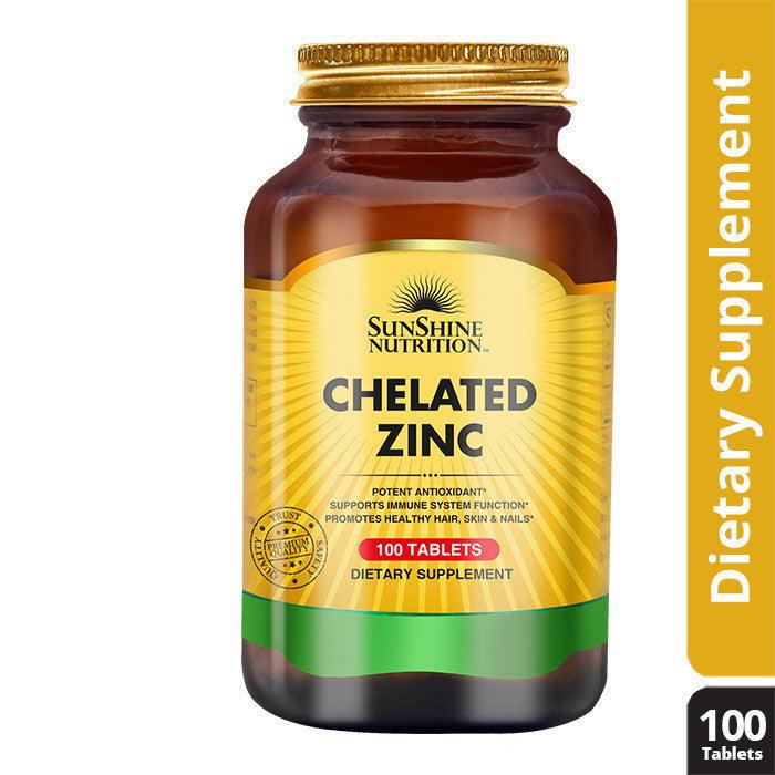 Sunshine Nutrition Chelated Zinc Tablet 100's - Wellness Shoppee