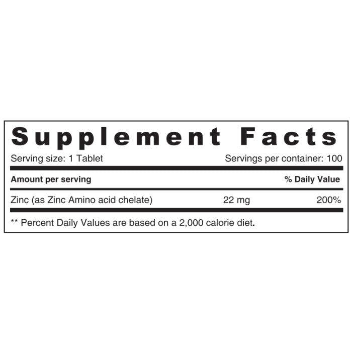 Sunshine Nutrition Chelated Zinc Tablet 100's - Wellness Shoppee