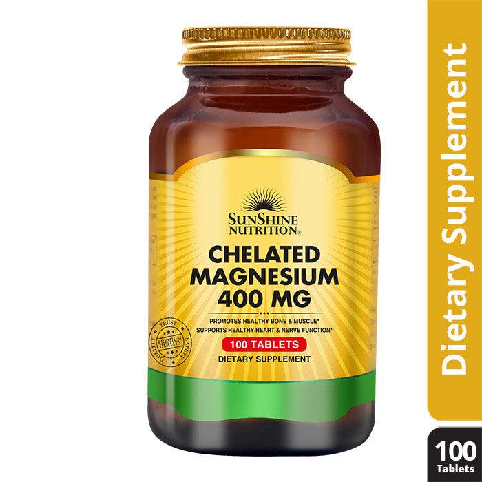 Sunshine Nutrition Chelated Magnesium 400mg Tablet 100's - Wellness Shoppee
