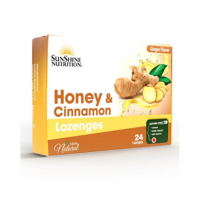 Sunshine Nutrition Honey & Cinnamon Lozenges-Ginger 24s - Wellness Shoppee