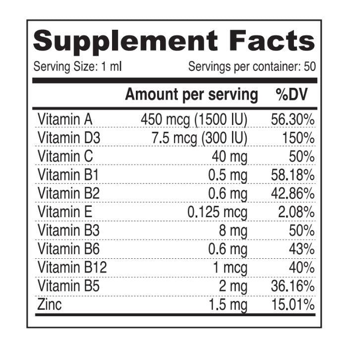 Sunshine Nutrition Pedia Multivitamins+Zinc Drops 50ml - Wellness Shoppee