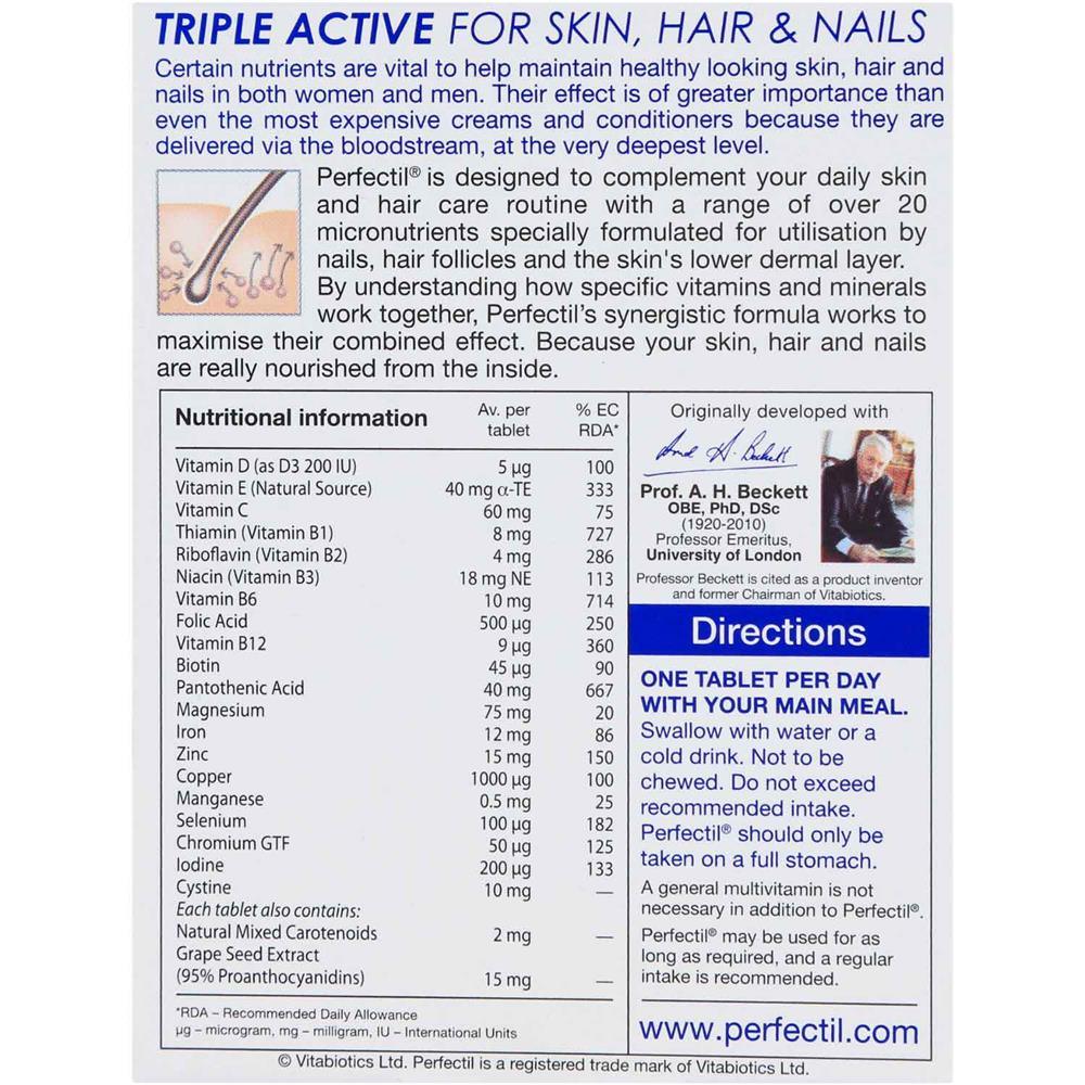 Vitabiotics Perfectil Original Triple Action Skin Hair Nails Tablets 30's - Wellness Shoppee