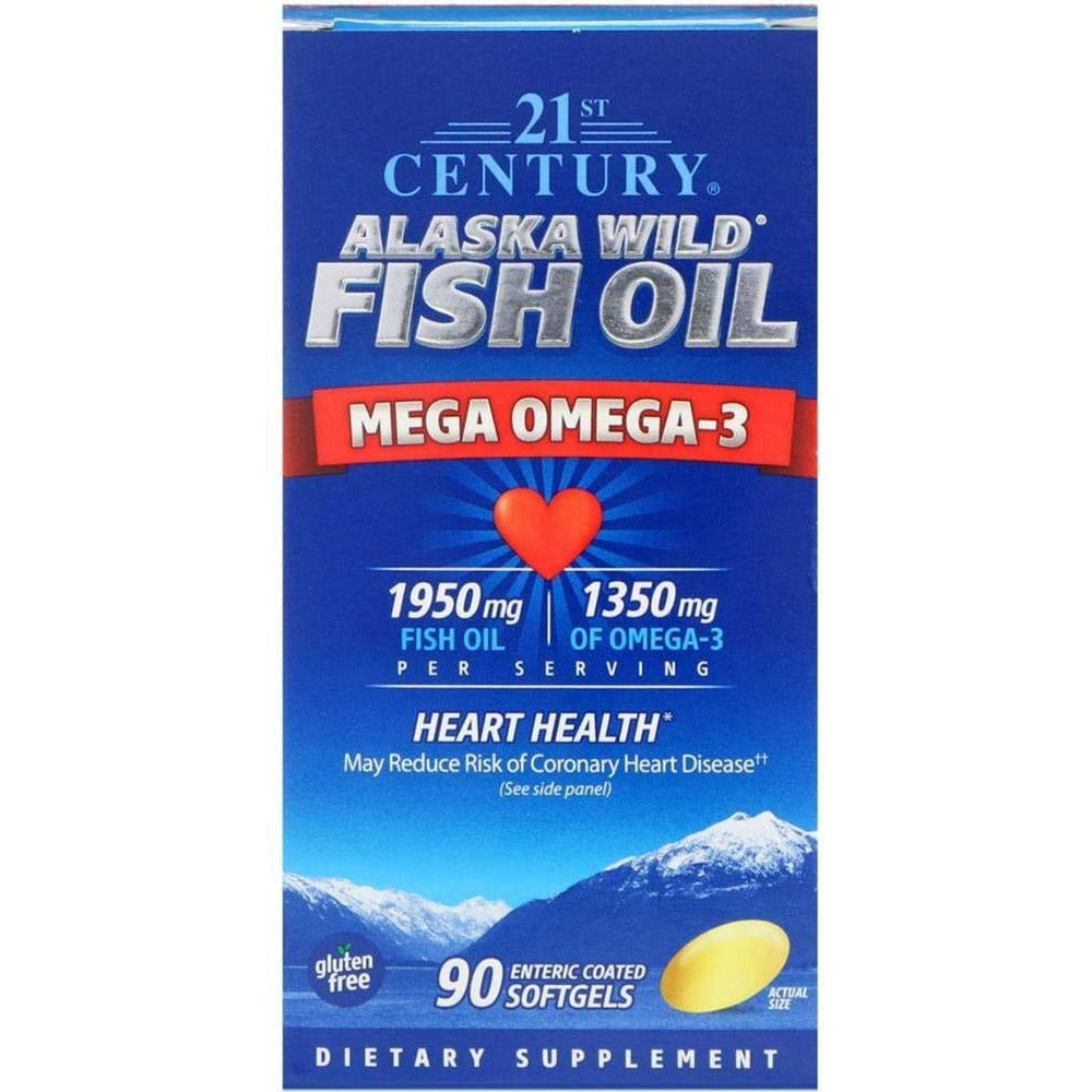 21st Century Alaska Wild Fish Oil Mega Omega-3, 90 Softgels