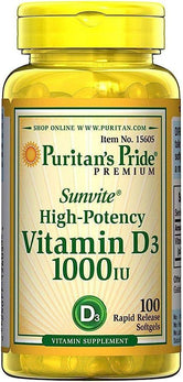 PuritanS Pride High Potency Vitamin D3 1000 100S - Wellness Shoppee