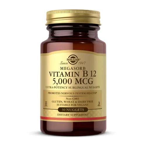 Solgar Vitamin B12 5000mcg -30 Nuggets - Wellness Shoppee