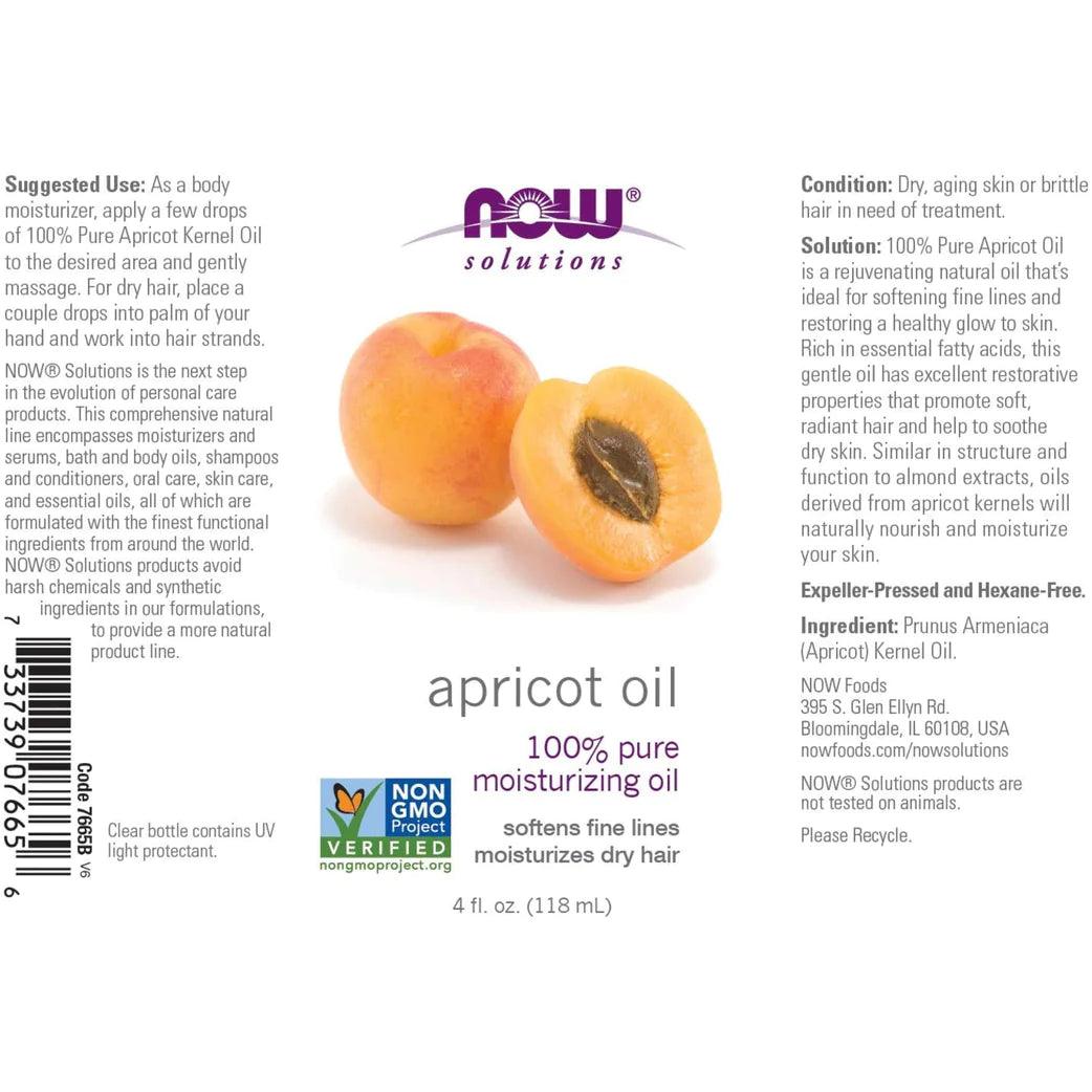 NOW Solutions Apricot Kernel Oil 4 oz 100% pure - Wellness Shoppee