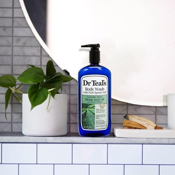 Dr. Teal'S Epsom Salt Body Wash - Cannabis Sativa Hemp Seed Oil, 710 Ml - Wellness Shoppee