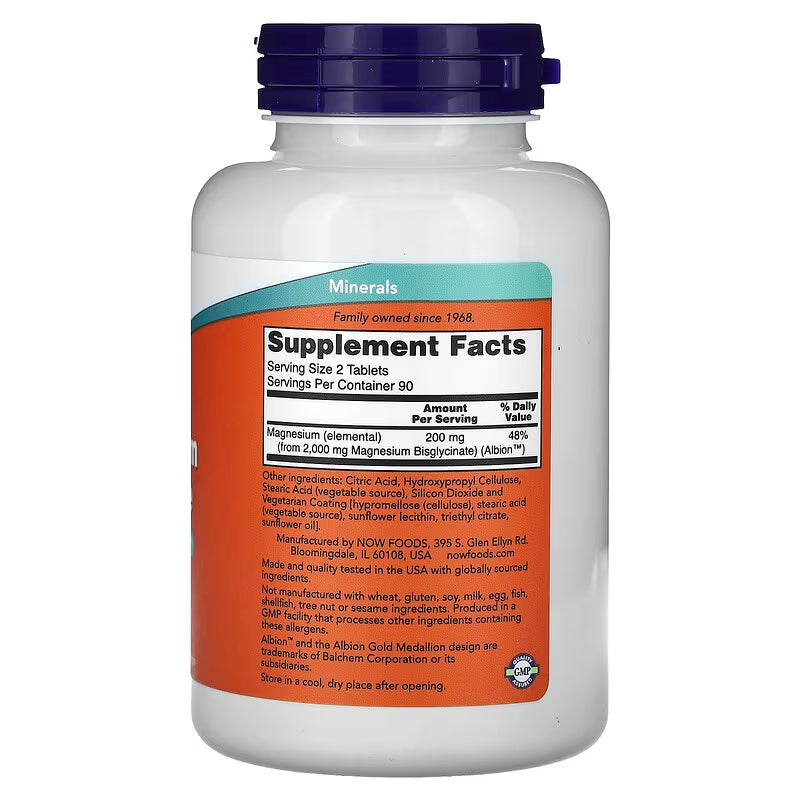 Now Foods, Magnesium Glycinate, 180 Tablets