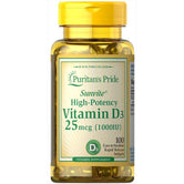 Puritan's Pride High Potency Vitamin D3 1000IU Softgels 100's - Wellness Shoppee