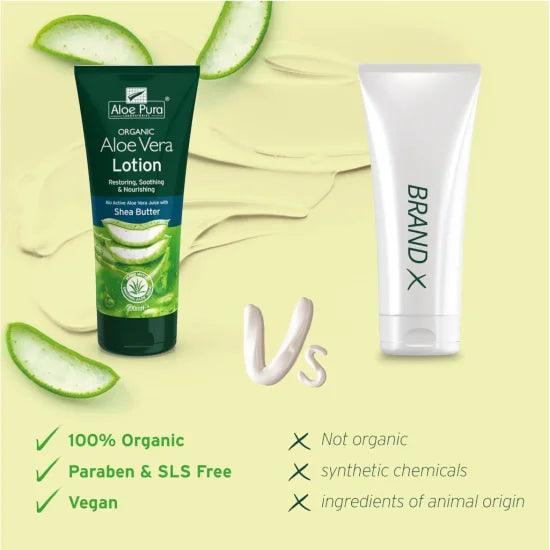 Aloe Pura Organic Aloe Vera Lotion Shea Butter 200ml - Wellness Shoppee