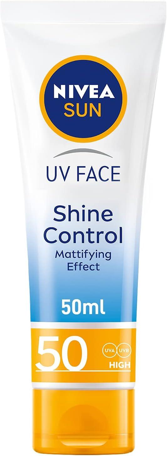 Nivea sun Face Cream, UV Shine Control, SPF 50, Tube 50ml - Wellness Shoppee