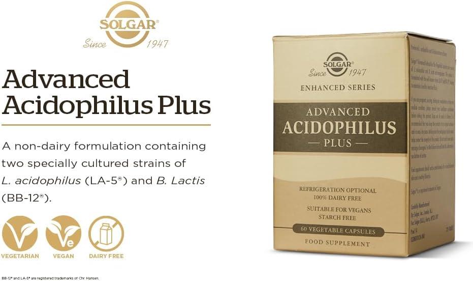 Solgar Advanced Acidophilus Plus 60 Vegetable Capsules - Wellness Shoppee