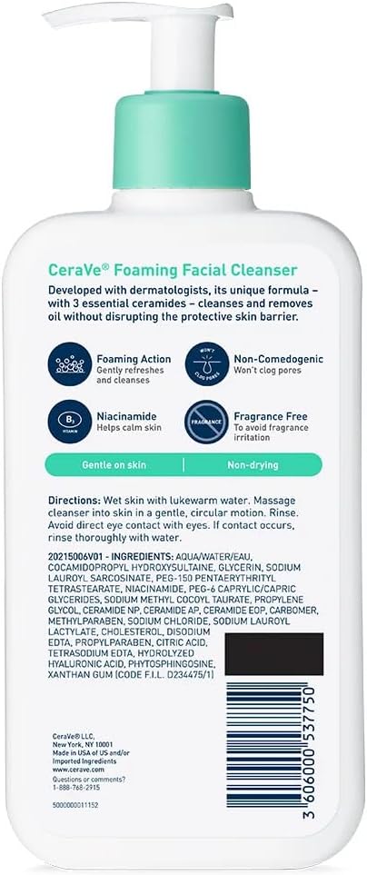 CeraVe, Foaming Facial Cleanser, 12 fl oz (355 ml)