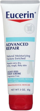 Eucerin Advanced Repair, Light Feel Foot Creme, Fragrance Free (3oz/85g)