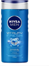 NIVEA MEN 3in1 Shower Gel Body Wash Vitality Fresh Masculine Scent 250ml - Wellness Shoppee