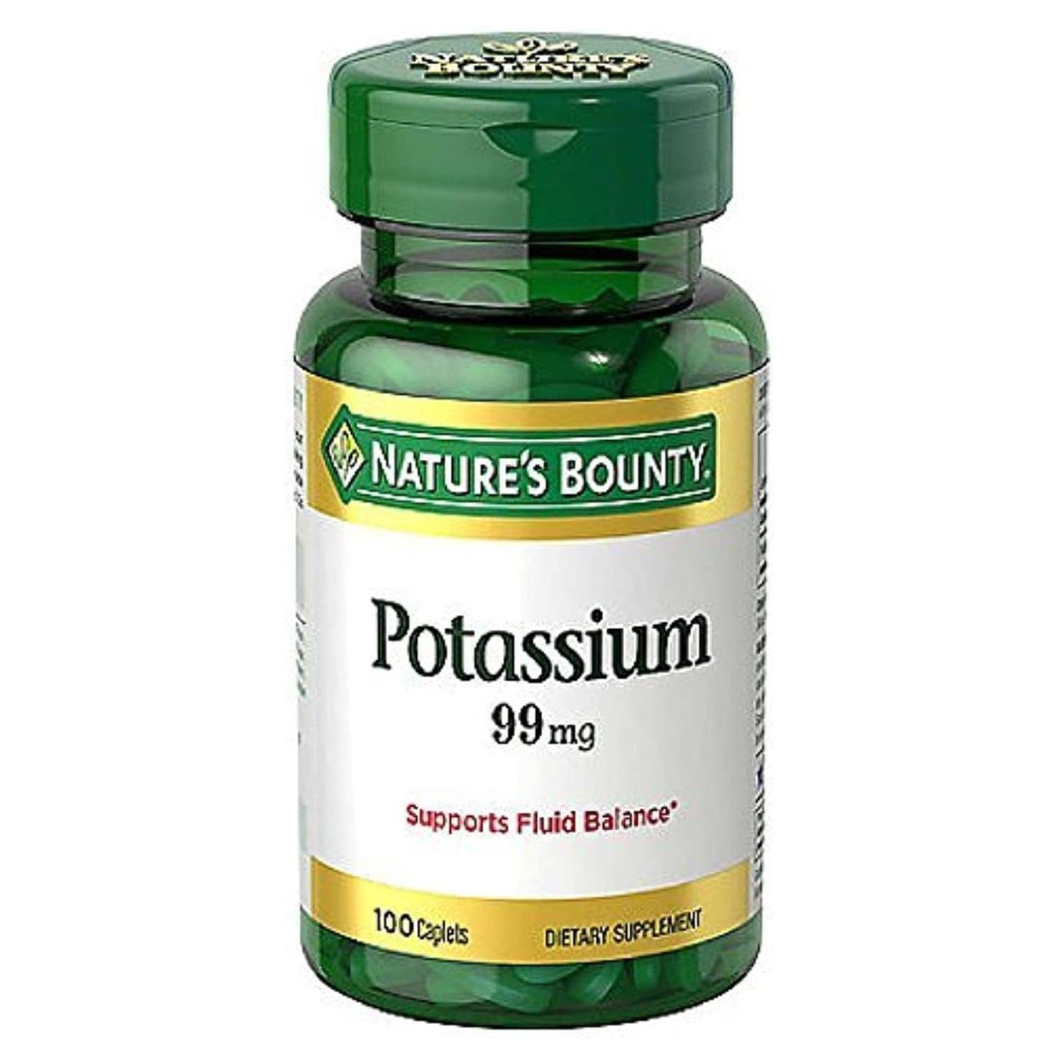 Nature's Bounty Potassium 99mg Caplets 100's - Wellness Shoppee